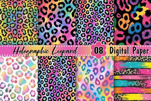 Download Holographic Leopard Digital Paper - Holo Collection