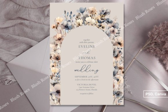 Download Blue and Ivory Wildflowers Boho Arch Inv - Boho Collection