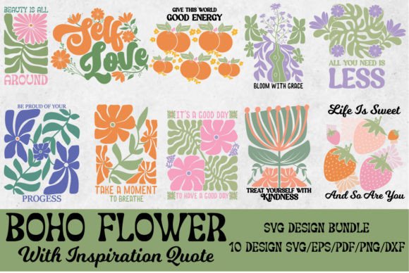 Download Boho Flower Inspiration Quote SVG Bundle - Boho Collection