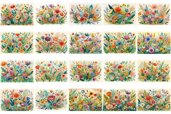 Download Boho Watercolor Wildflowers Bundle - Boho Collection