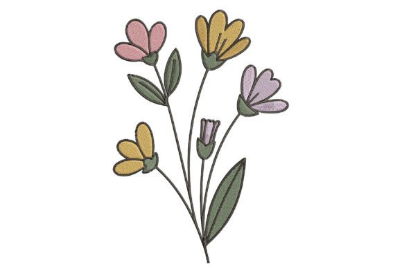 Download Minimalist Wildflower Embroidery Design - Premium Resources