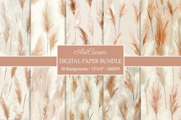 Download Ivory Rose Boho Pampas Grass Backgrounds - Boho Collection
