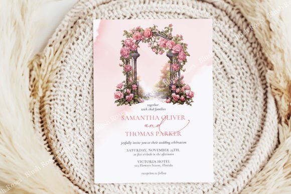 Download Boho Blush Pink Roses Floral Arch Invite - Boho Collection