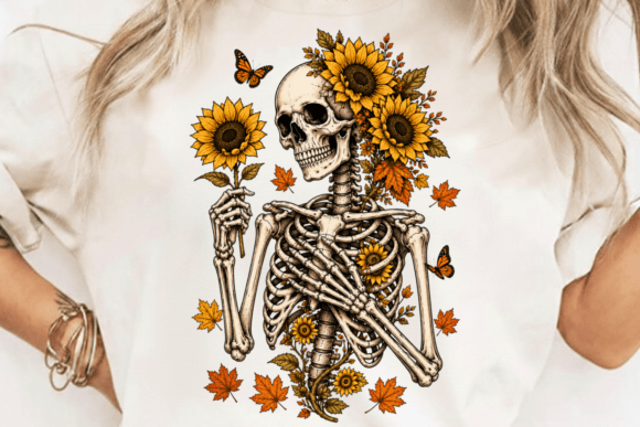 Download Fall Boho Floral Skeleton PNG - Boho Collection