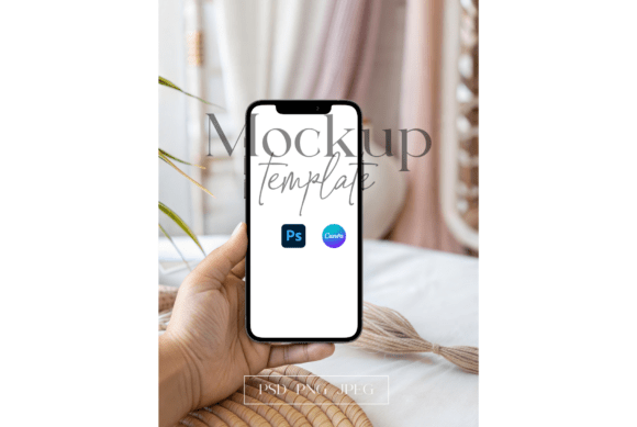 Download Phone Mockup on Boho Textiles - Boho Collection