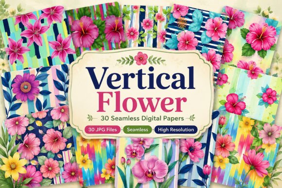 Download Vertical Flower Seamless - Premium Resources
